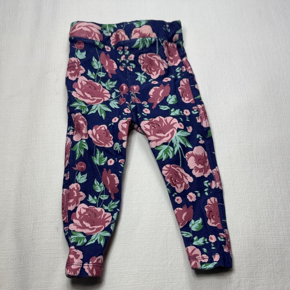 Youngland Navy and Pink Floral Leggings 9/12‎ months leggings